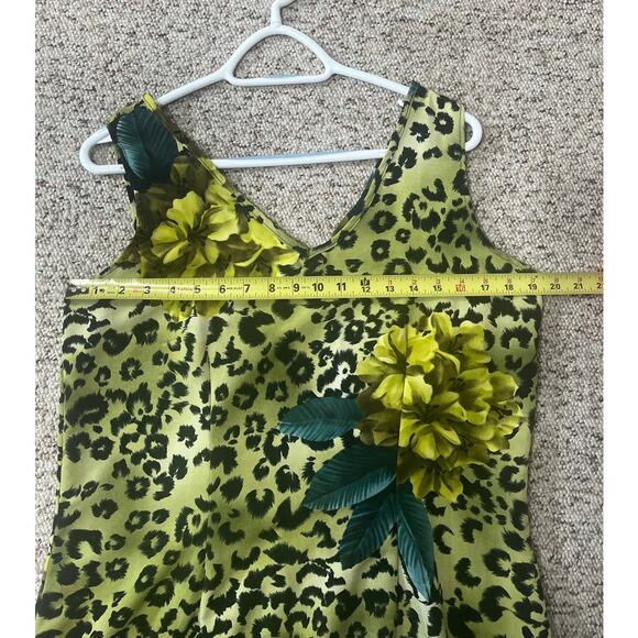 Vintage Adrian Karen Animal Print Floral Tropical Sleeveless Dress Size L - Picture 5 of 6